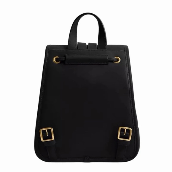 Coach Originals Turnlock Backpack in Brass/Black Glovetanned Leather NWT - Picture 2 of 16